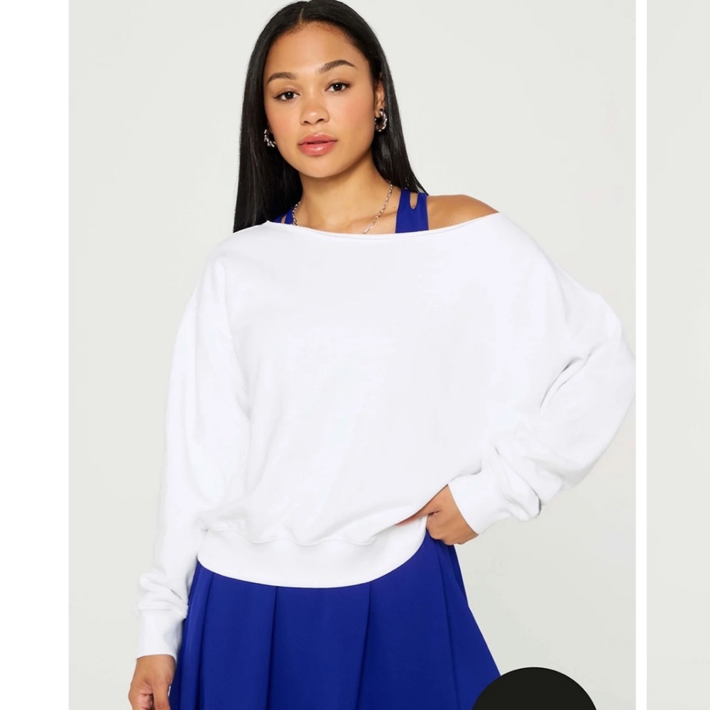 Fabletics Year Round Terry Off Shoulder Sweatshirt